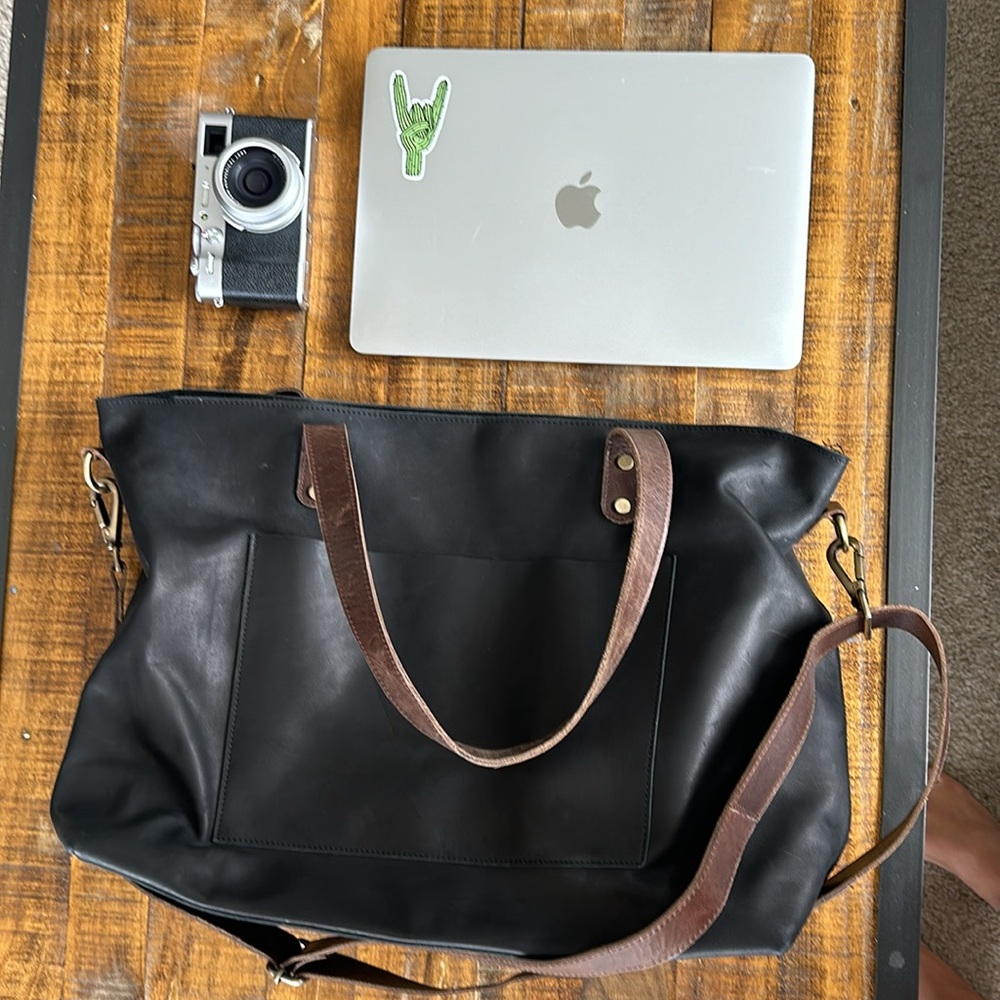 oversized black leather work bag! - Picture 5 of 5